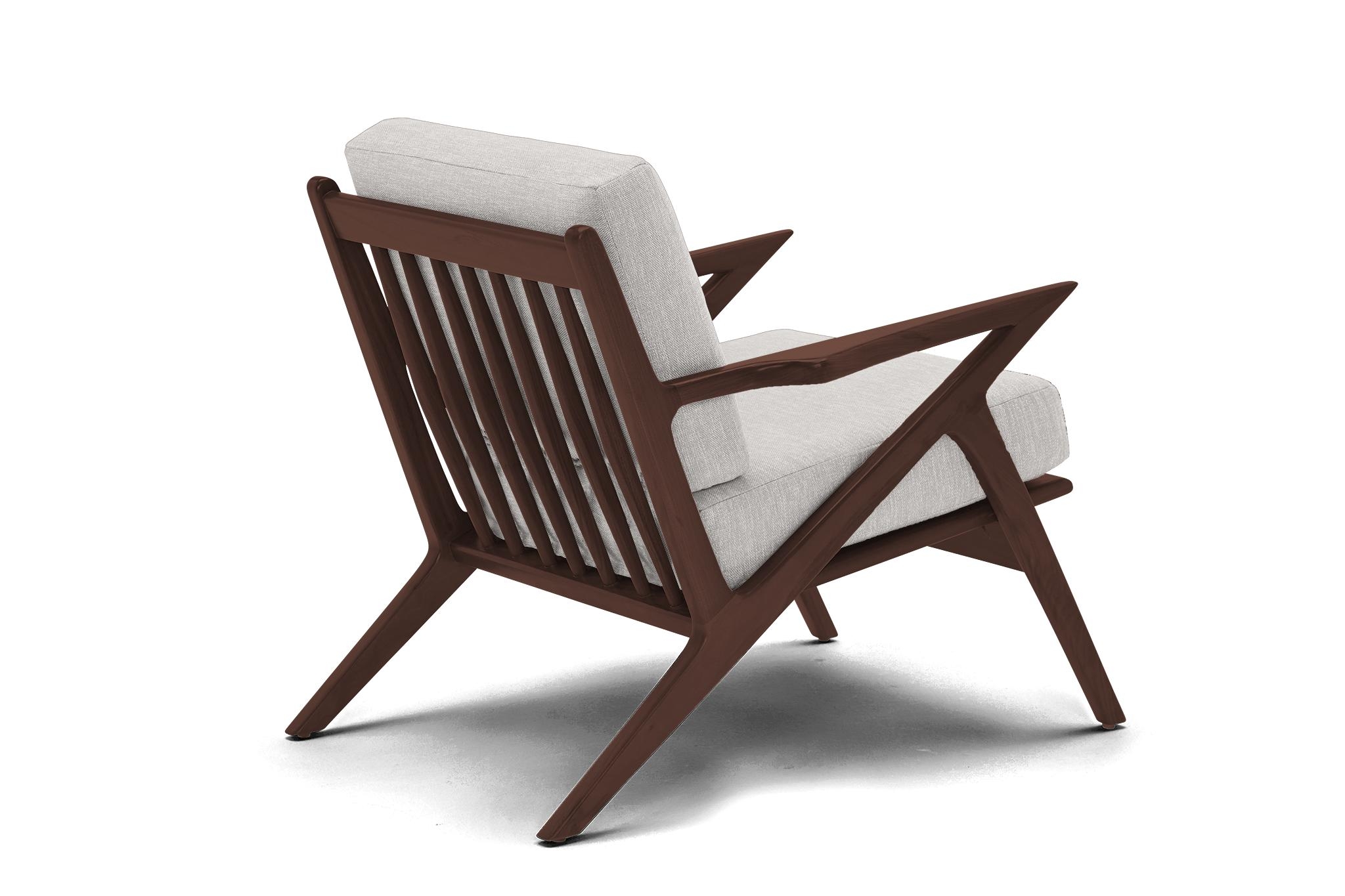 Gray Soto Mid Century Modern Apartment Chair - Sunbrella Premier Fog - Walnut - Image 3