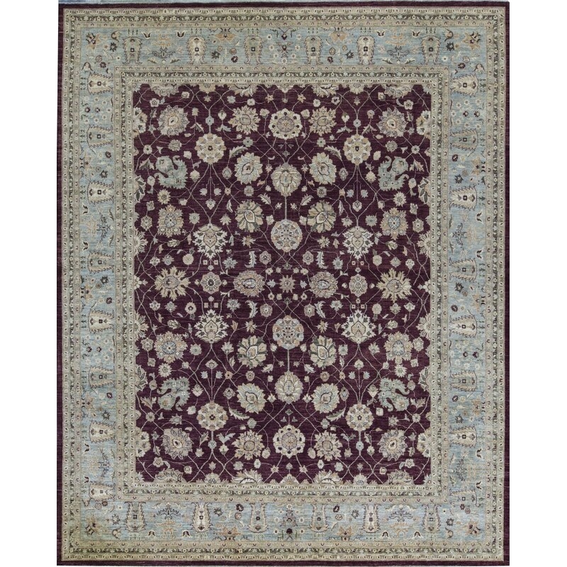 Bokara Rug Co., Inc. Ziegler Hand-Knotted High-Quality Wine and Blue Area Rug - Image 0