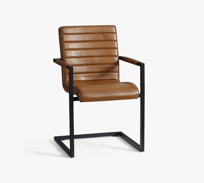 Sabina Leather Desk Chair, Camel - Image 0