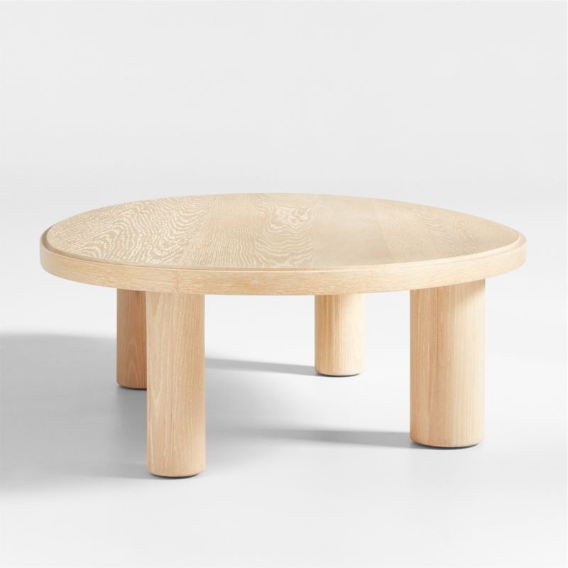 La Sal Natural Oak Wood 56" Asymmetrical Coffee Table - Image 2