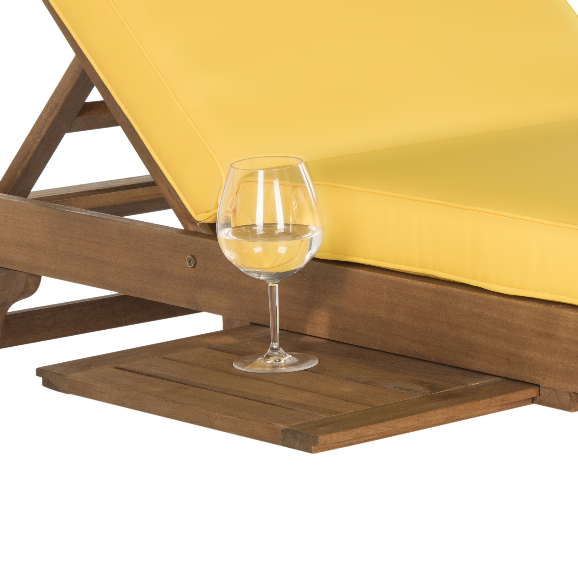Newport Chaise Lounge Chair With Side Table - Natural/Yellow - Arlo Home - Image 4