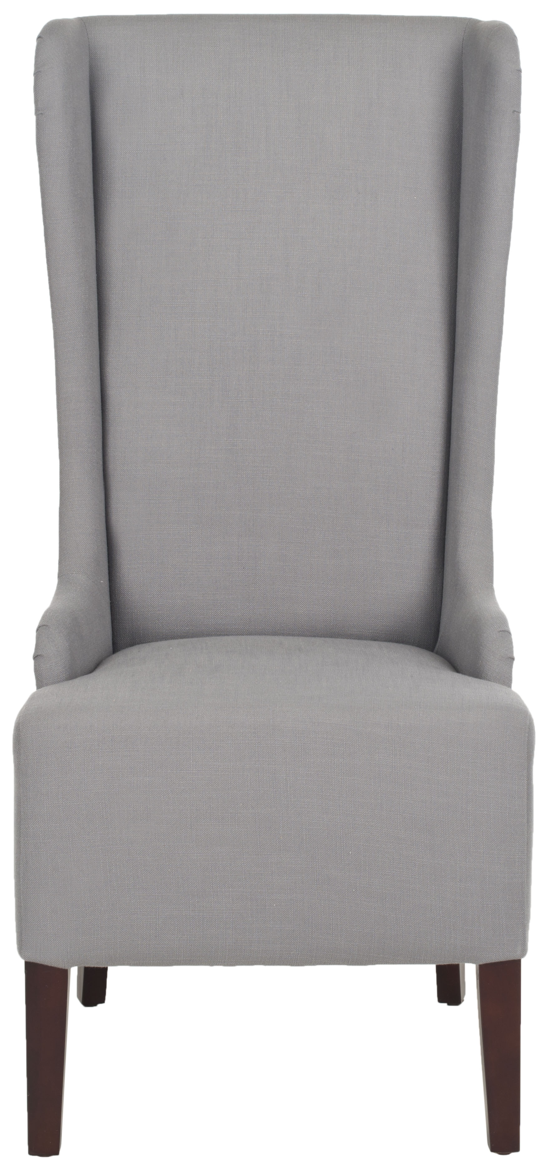 Becall 20''H Linen Dining Chair - Arctic Grey/Cherry Mahogany - Safavieh - Image 0