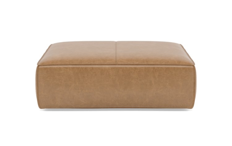 Gray Ottoman with Brown Palomino Leather - Image 3