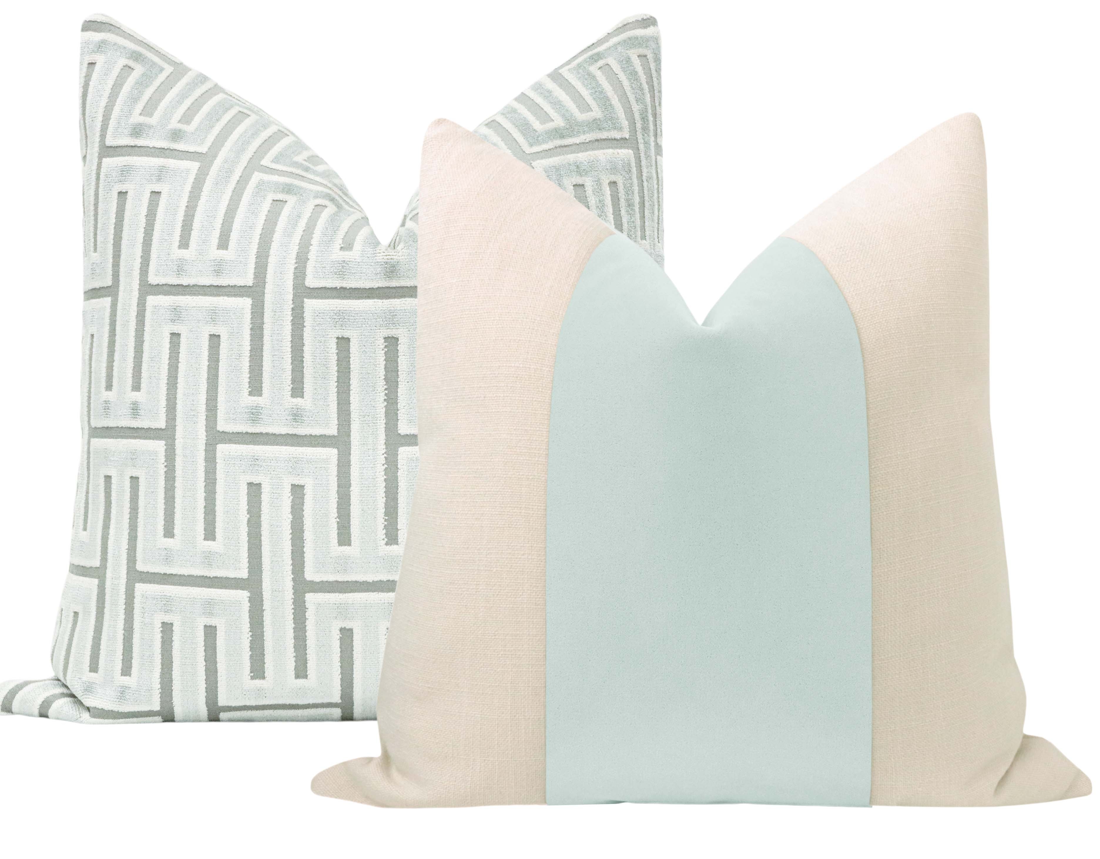 PANEL :: MOHAIR VELVET // SPA BLUE - 14" X 36" - Image 3