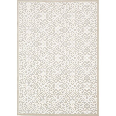 Anah Damask Snow White/Beige Area Rug - Image 0