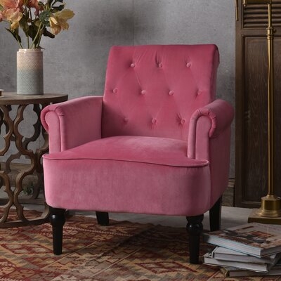 Accent Armchairs Roll Arm Living Room Cushion With Wooden Legs - Image 0