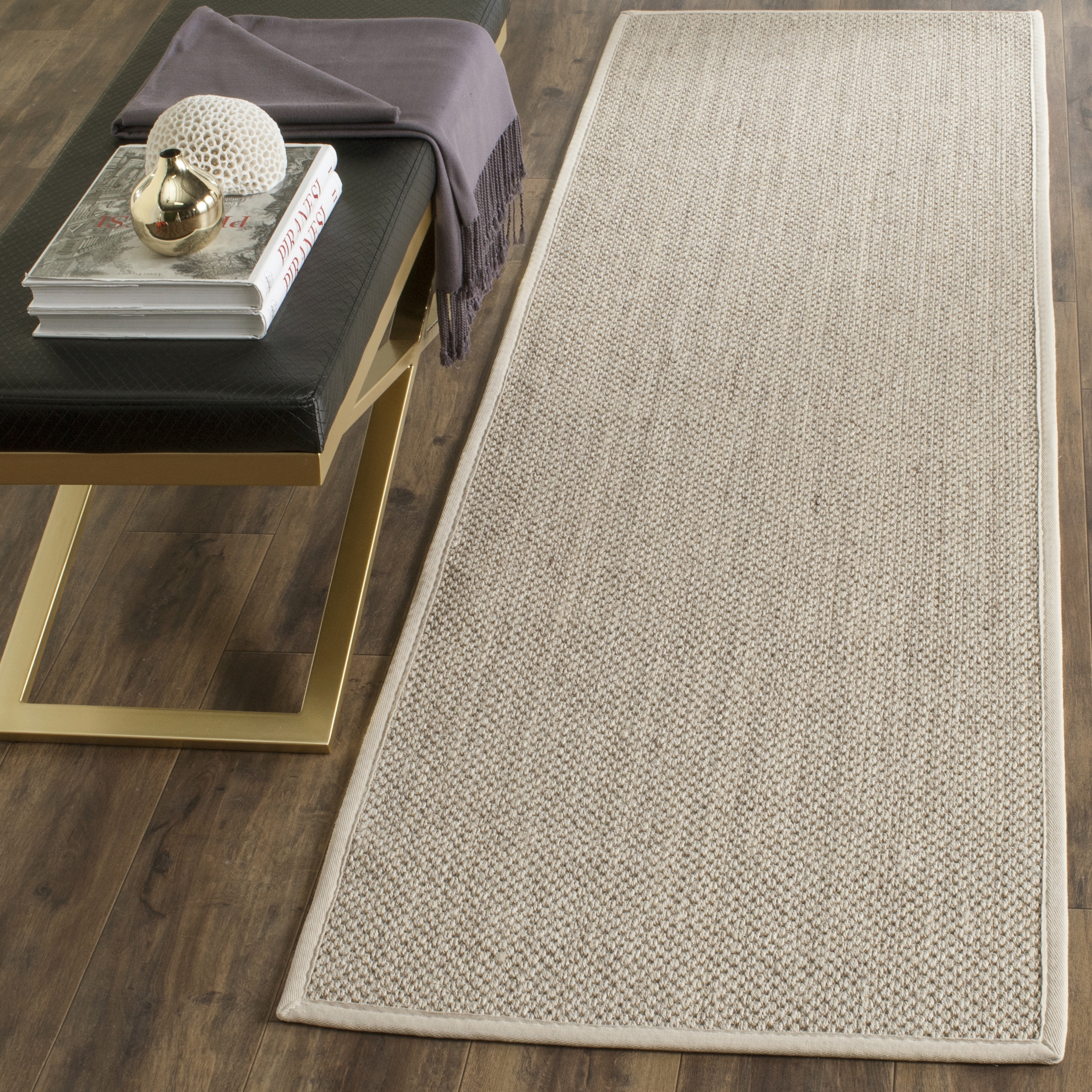 Arlo Home Woven Area Rug, NF143C, Marble/Beige,  2' 6" X 16' - Image 1
