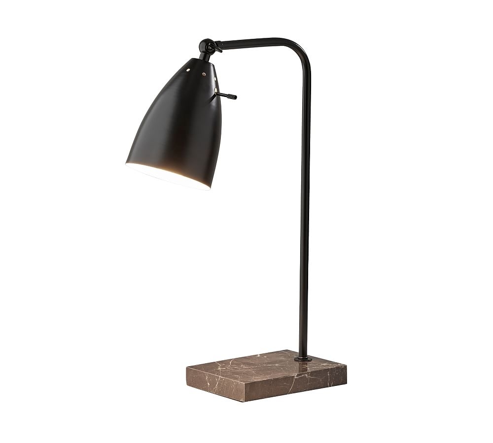 Pine Marble Task Lamp, Black - Image 0