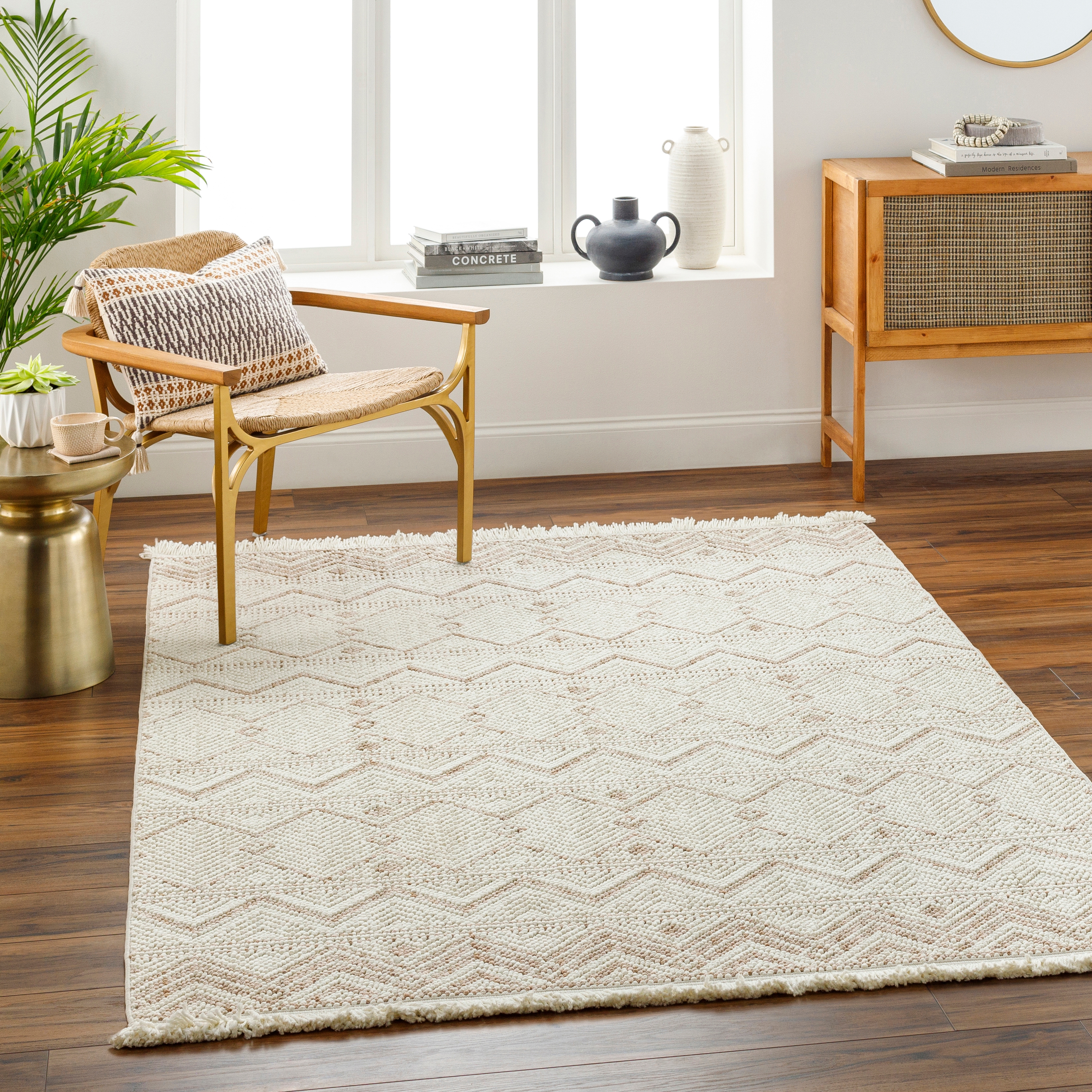 New Delhi Beige Indoor 8'11" x 12' Machine Woven Rug - Image 1