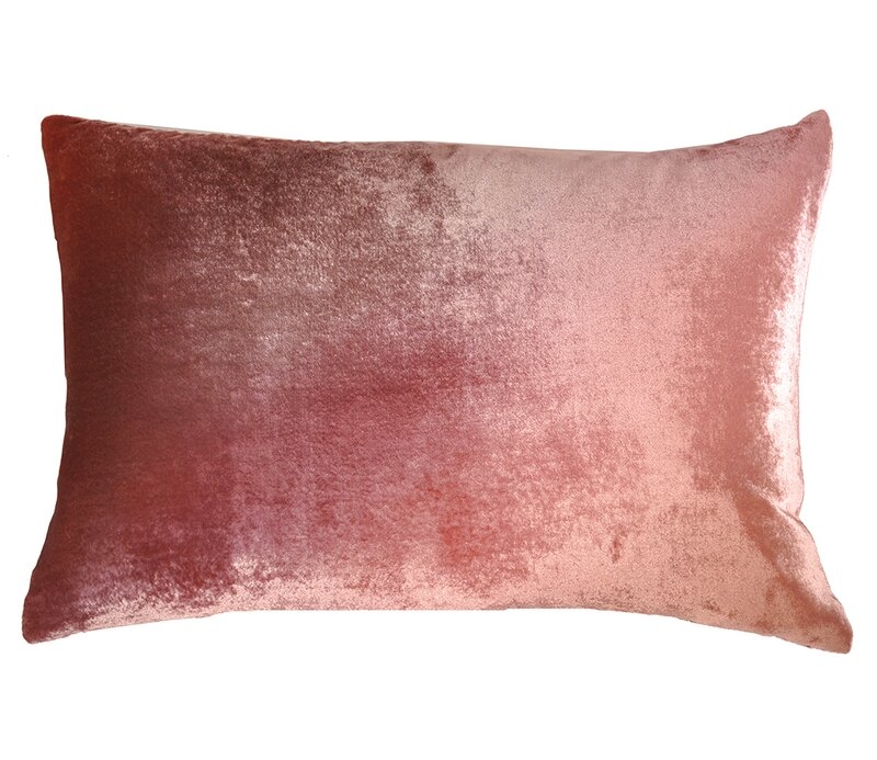 Kevin O'Brien Studio Velvet Throw Pillow Color: Desert Rose, Size: 14" x 20" - Image 0