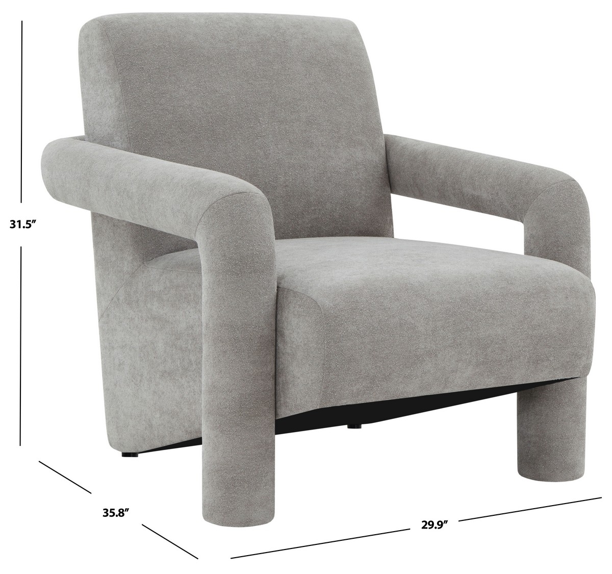Faylin Boucle Accent Chair - Grey - Image 5