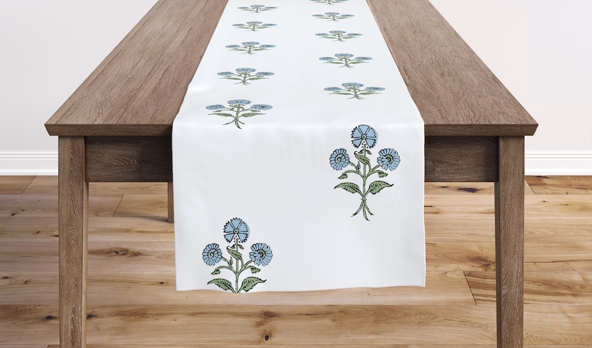 Table Runner 16" x 90", Blue Delphine, 16" x 90" - Image 0