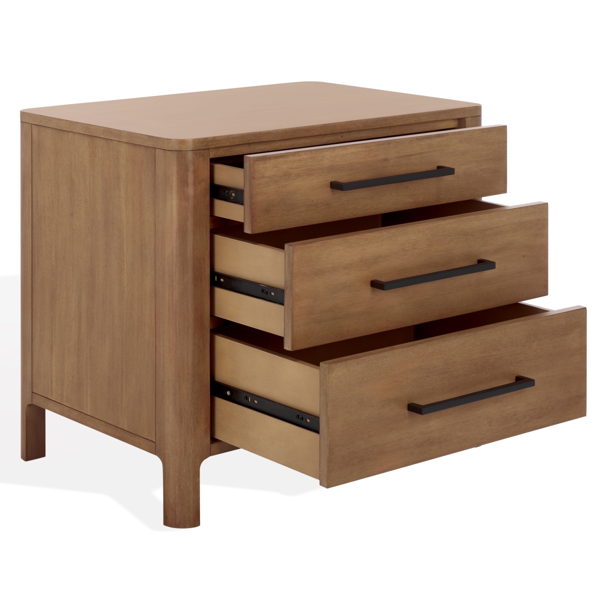 Abbiava 3 Dr Wood Nightstand - Natural - Image 9