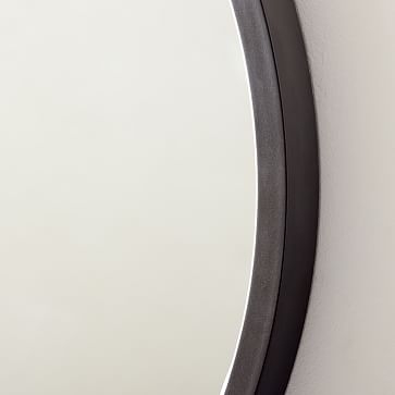 Metal Framed Mirror, Antique Brass, Oval - Image 1