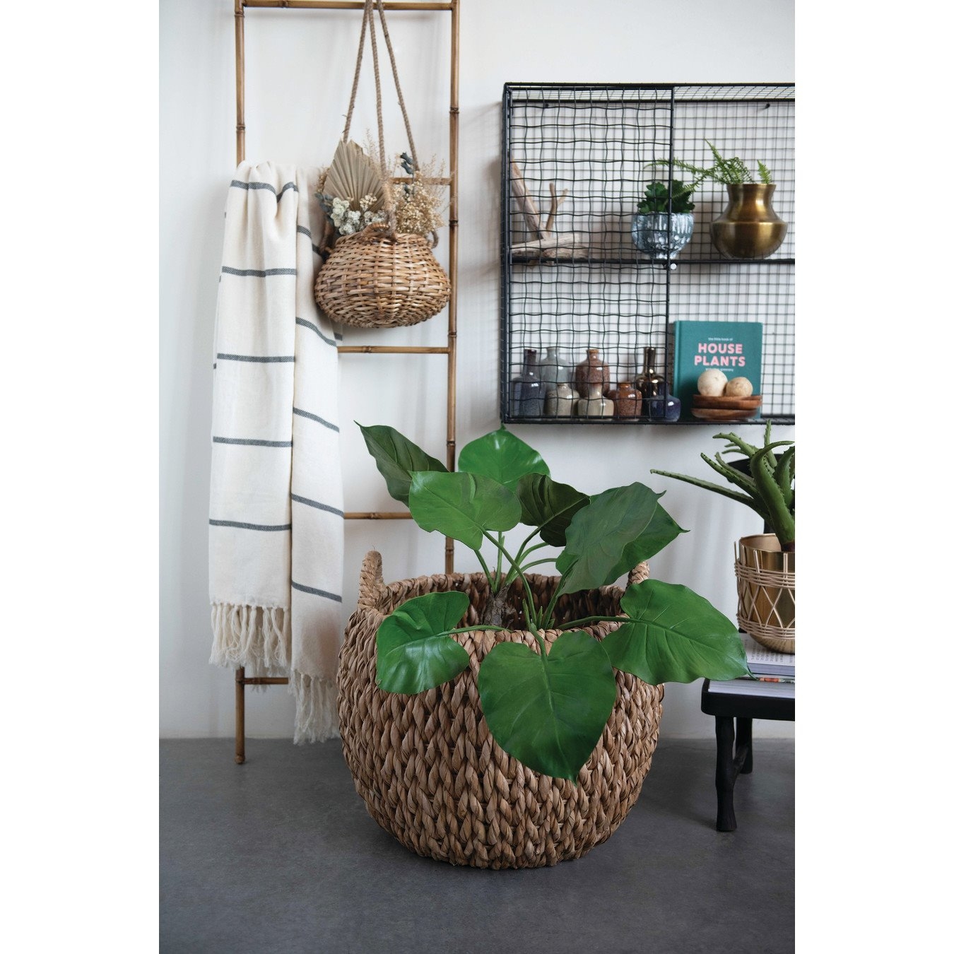 Handwoven Rattan Hanging Basket - Image 1