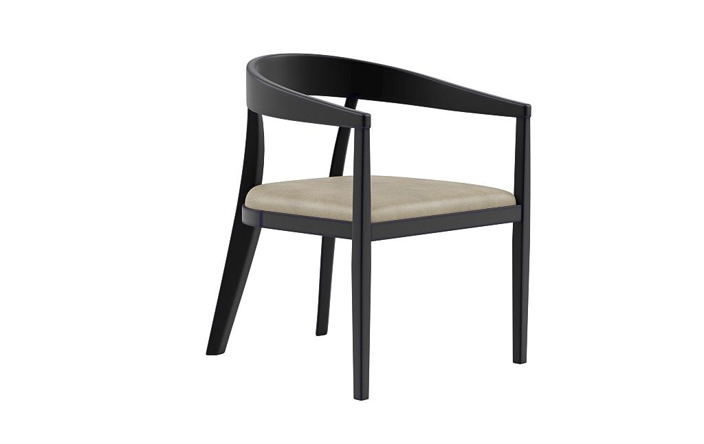 Monroe Leather Wood Framed Upholstered Chair - Image 1