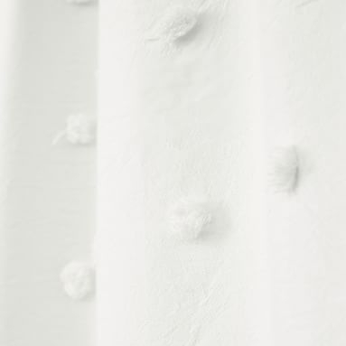 Tufted Pom Shower Curtain &amp; Liner Set, Ivory, One Size - Image 2