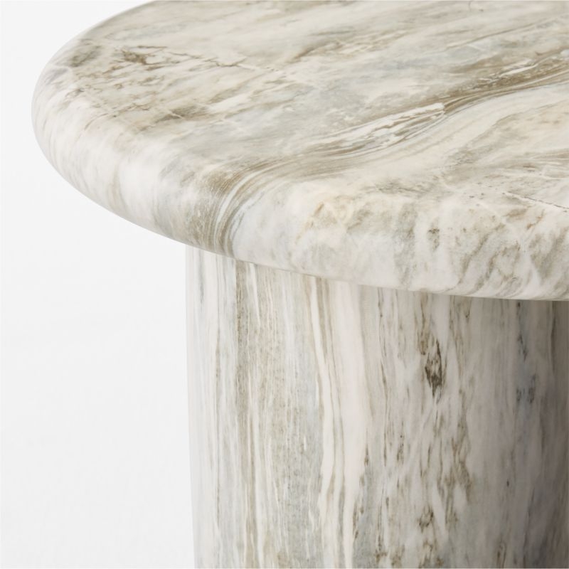 Cova Round Marbled Resin Indoor/Outdoor Side Table - Image 3