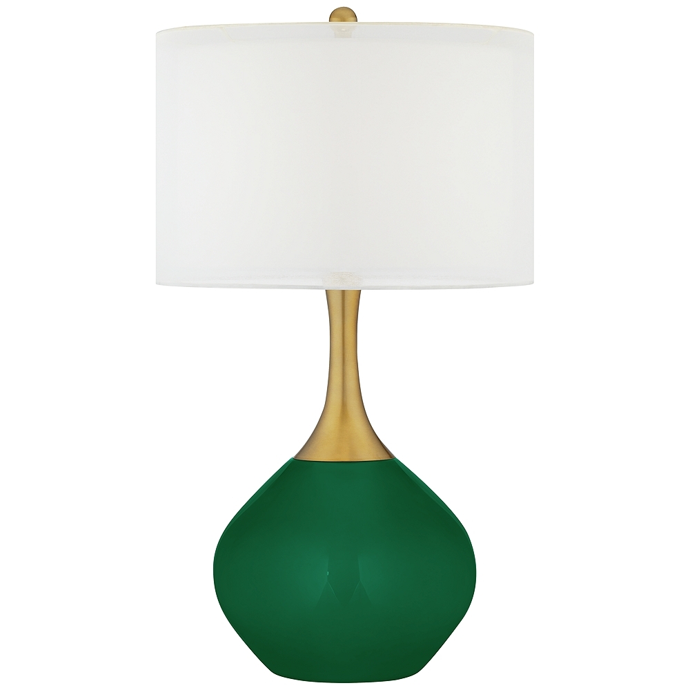 Color Plus Nickki Brass 30 1/2" High Modern Greens Table Lamp - Image 0