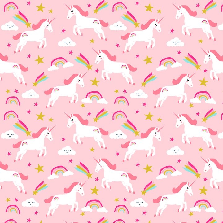 Unicorns Happy Clouds Rainbows Magical Pony Pattern Pink Pastels Pattern Throw Pillow by Charlottewinter - Cover (16" x 16") With Pillow Insert - Indoor Pillow - Image 1