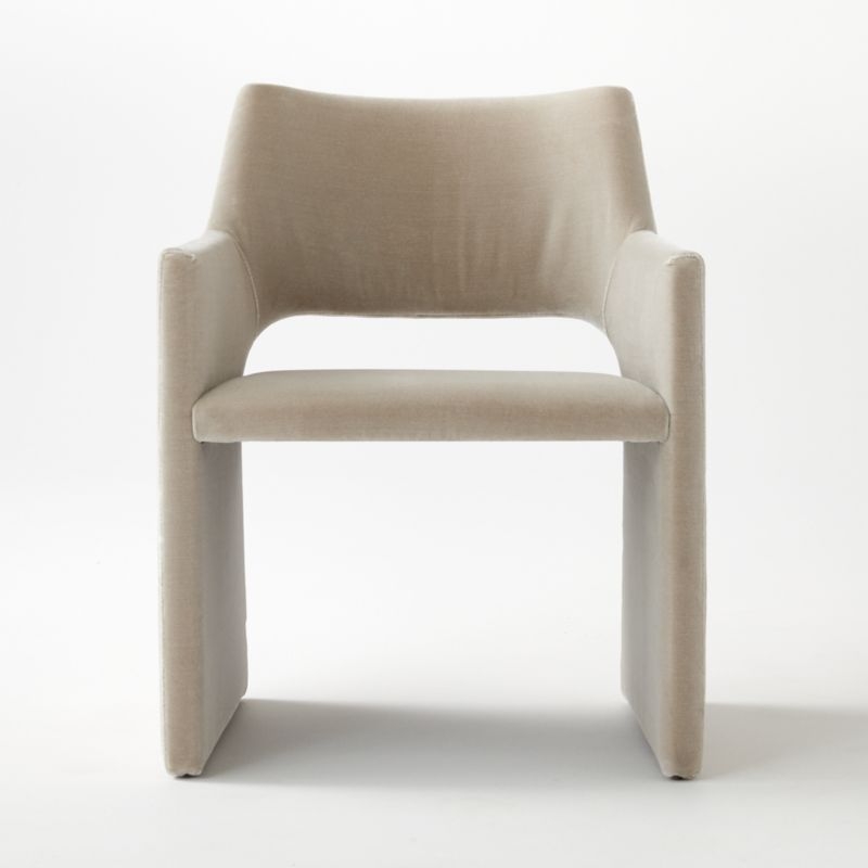 Foley Faux Mohair Grey Dining Armchair Set of 4 - Image 5