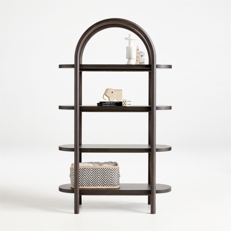 Canyon Black Wood Tall 4-Shelf Bookcase by Leanne Ford - Image 0