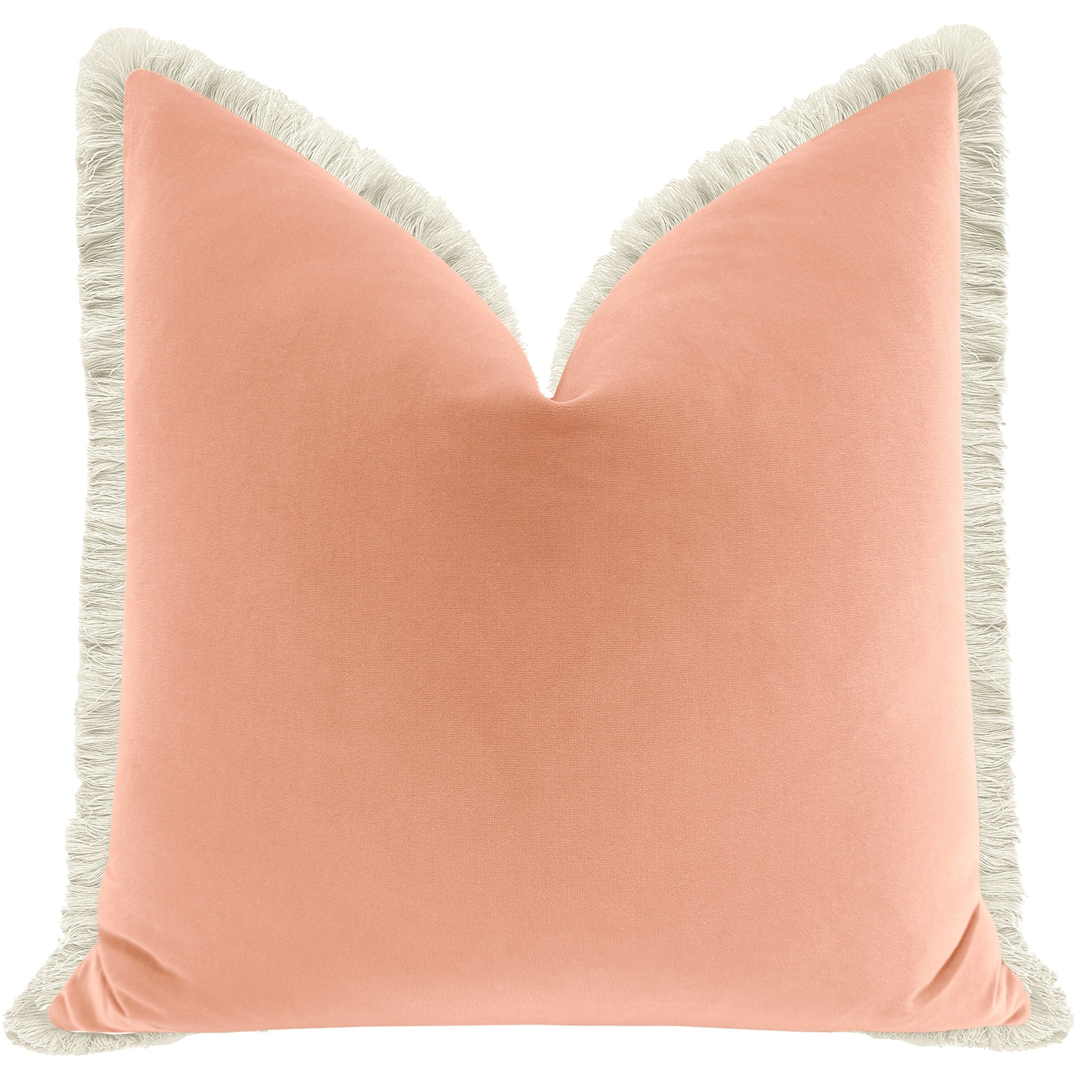 SIGNATURE VELVET // CHIFFON + FRINGE - LITTLE LUMBAR 12" X 18" / Bone Fringe - Image 2