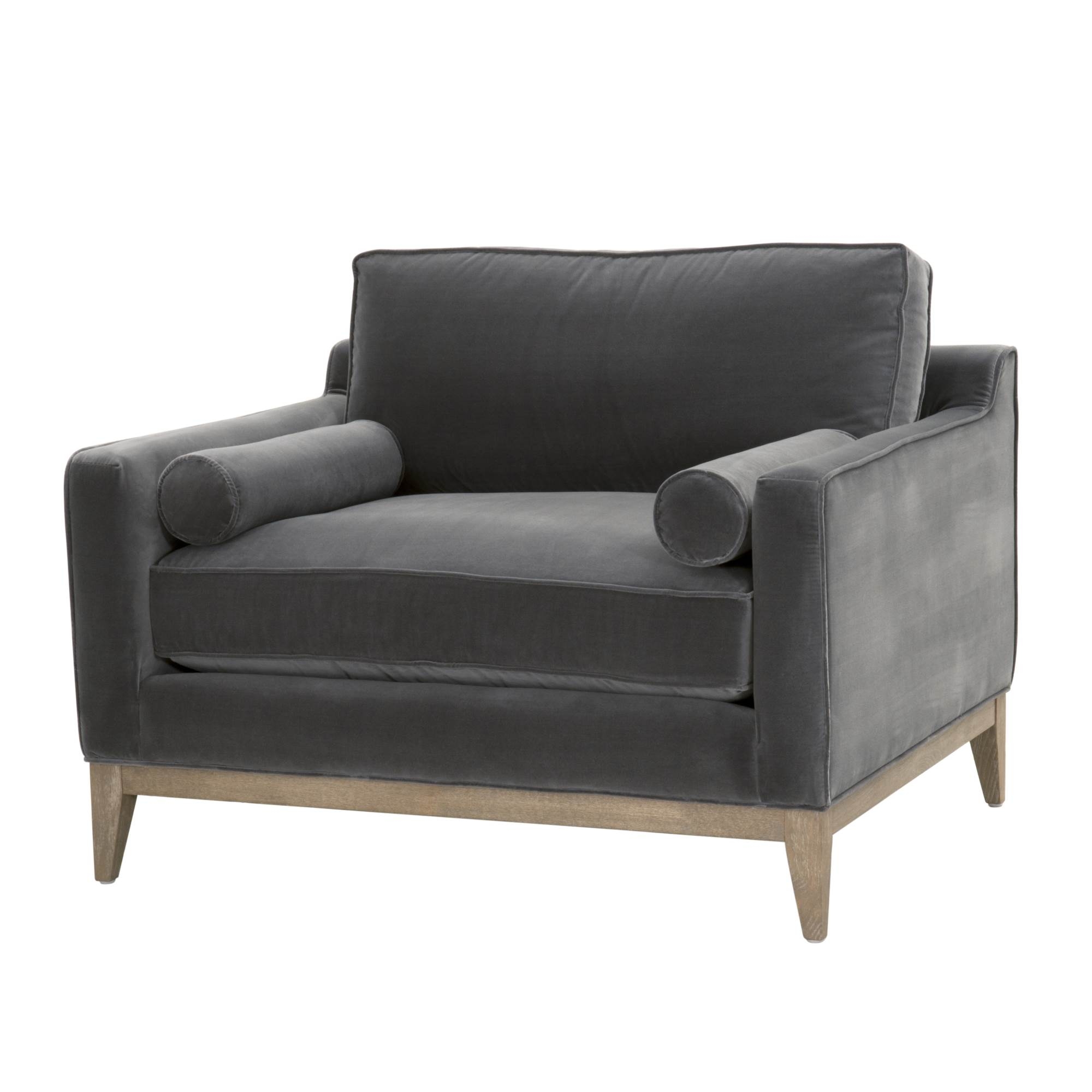 Desiree Post Modern Sofa Chair, Dark Dove Velvet - Image 1