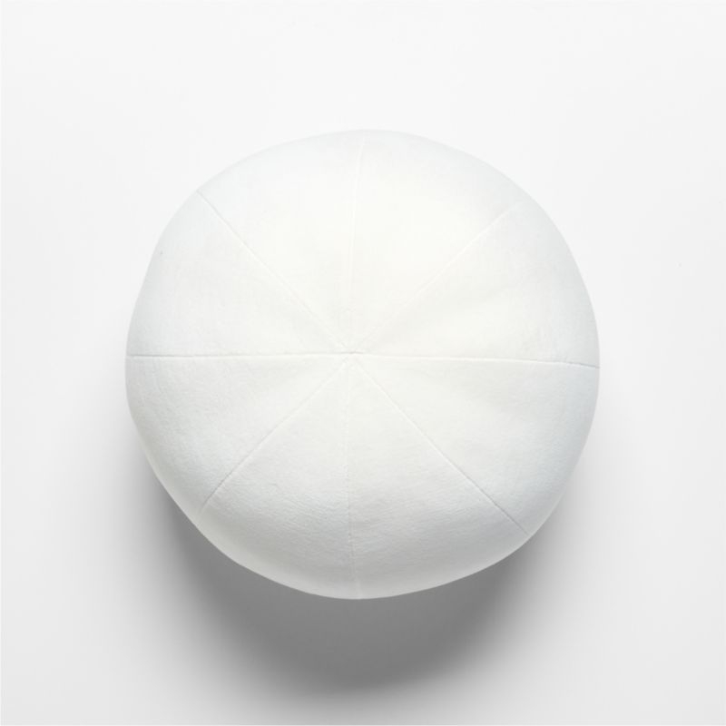 Terre Ivory White Velvet Sphere Throw Pillow 12" - Image 1