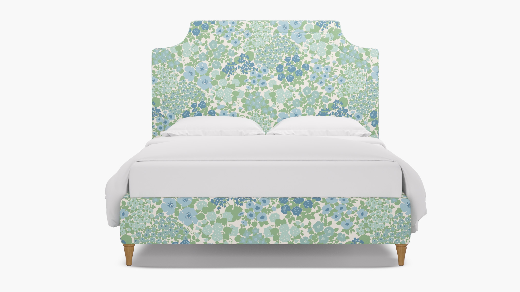 Deco Bed, Mist Million Flowers, Natural Decorative Tapered Leg, King - Image 0
