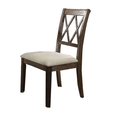 Essynce Linen Cross Back Side Chair in Salvage Brown - Image 0