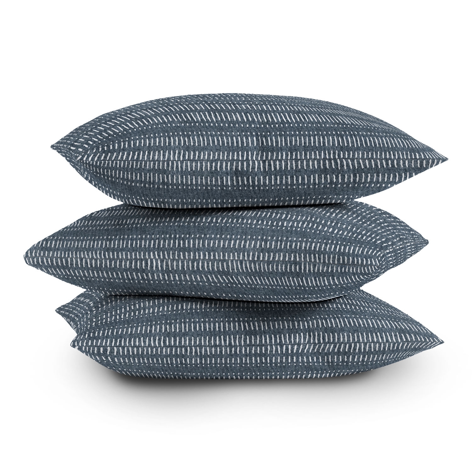 Dash Dot Stripe Navy by Little Arrow Design Co - Outdoor Throw Pillow 18" x 18" - Image 3