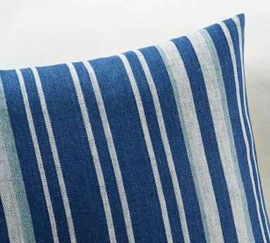 Atlas Striped Pillow Cover, 20 x 20", Indigo Multi - Image 1