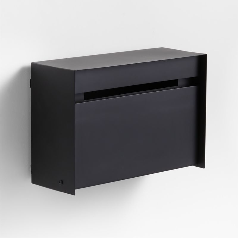 Black-Coated Modern Wall-Mount Mailbox - Image 1