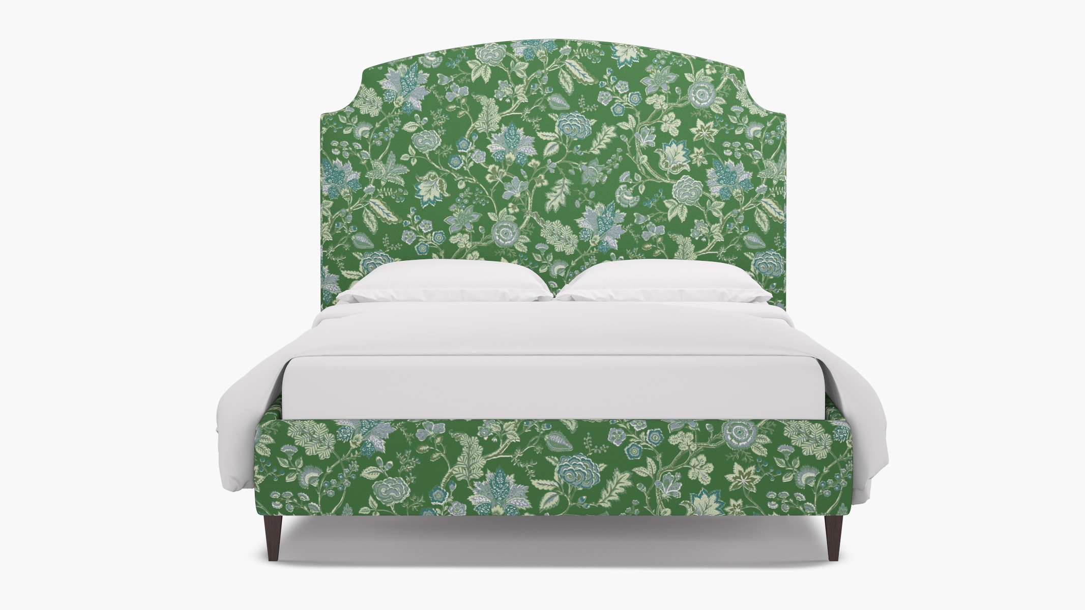 Cove Bed, Green La Vendee, Espresso Square Tapered Leg, Twin - Image 0
