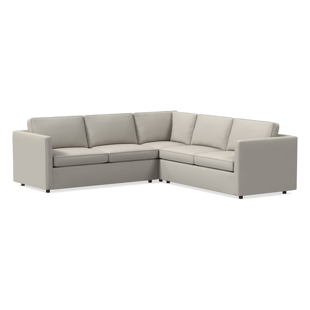 Harris Sectional39: Petite Left Arm 65" Sofa, Petite Corner, Petite Right Arm 65" Sofa, Poly, PBS, Feather Gray, Concealed Supports - Image 0