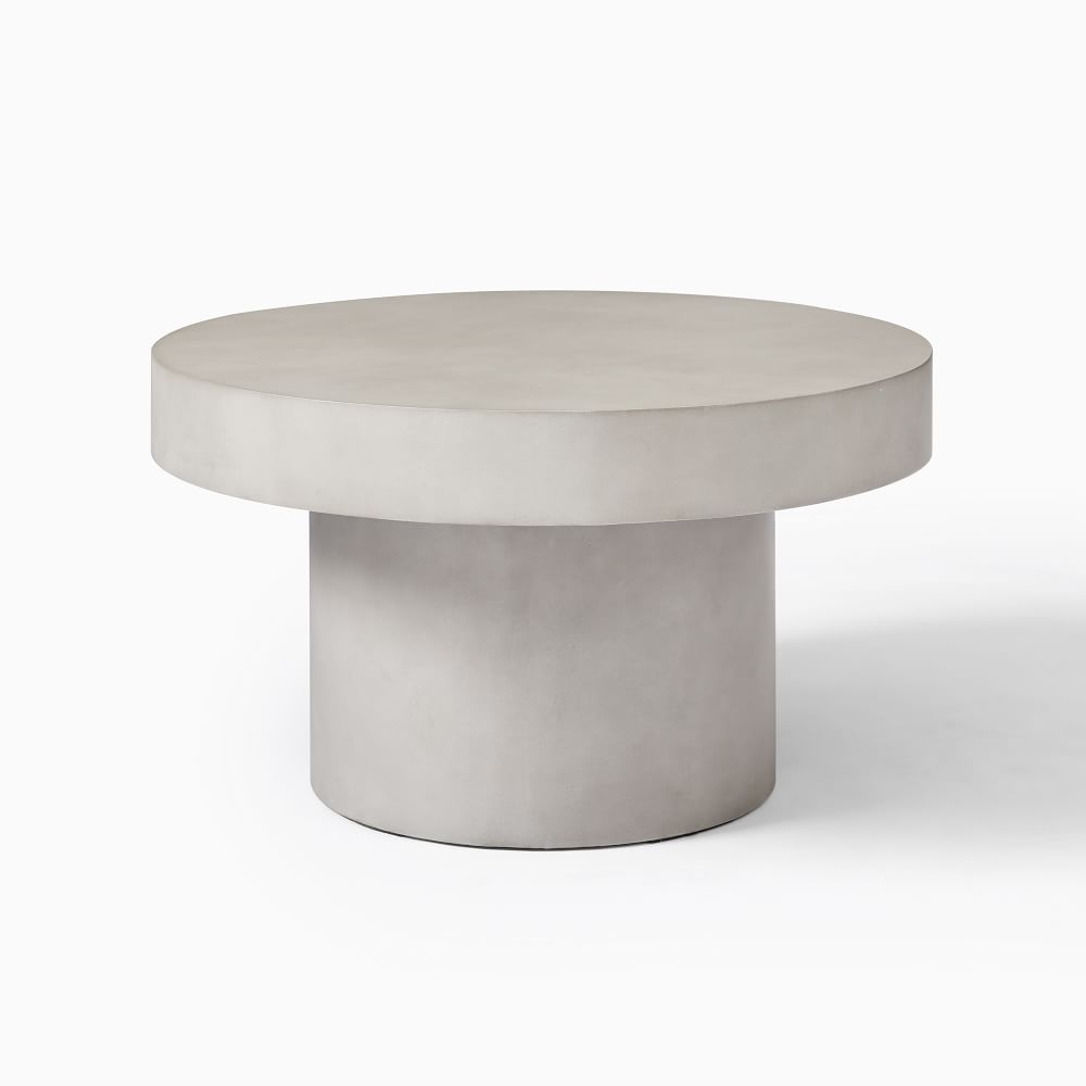 Pedestal Coffee Table, 30", Concrete - Image 0