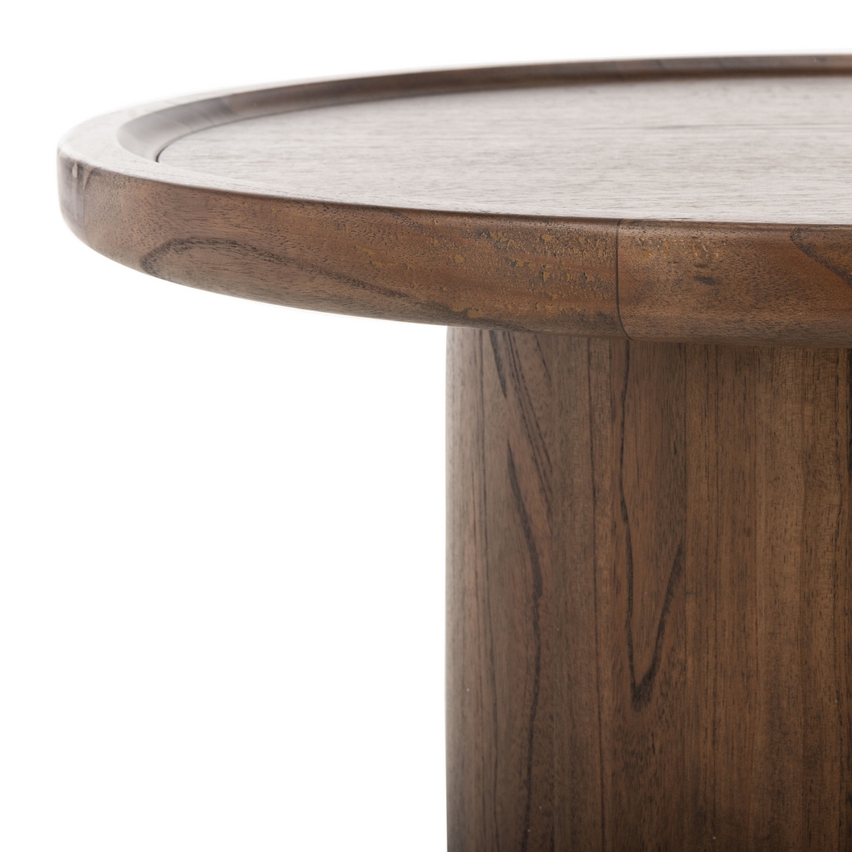 Devin Round Pedestal Coffee Table, Dark Walnut - Image 4