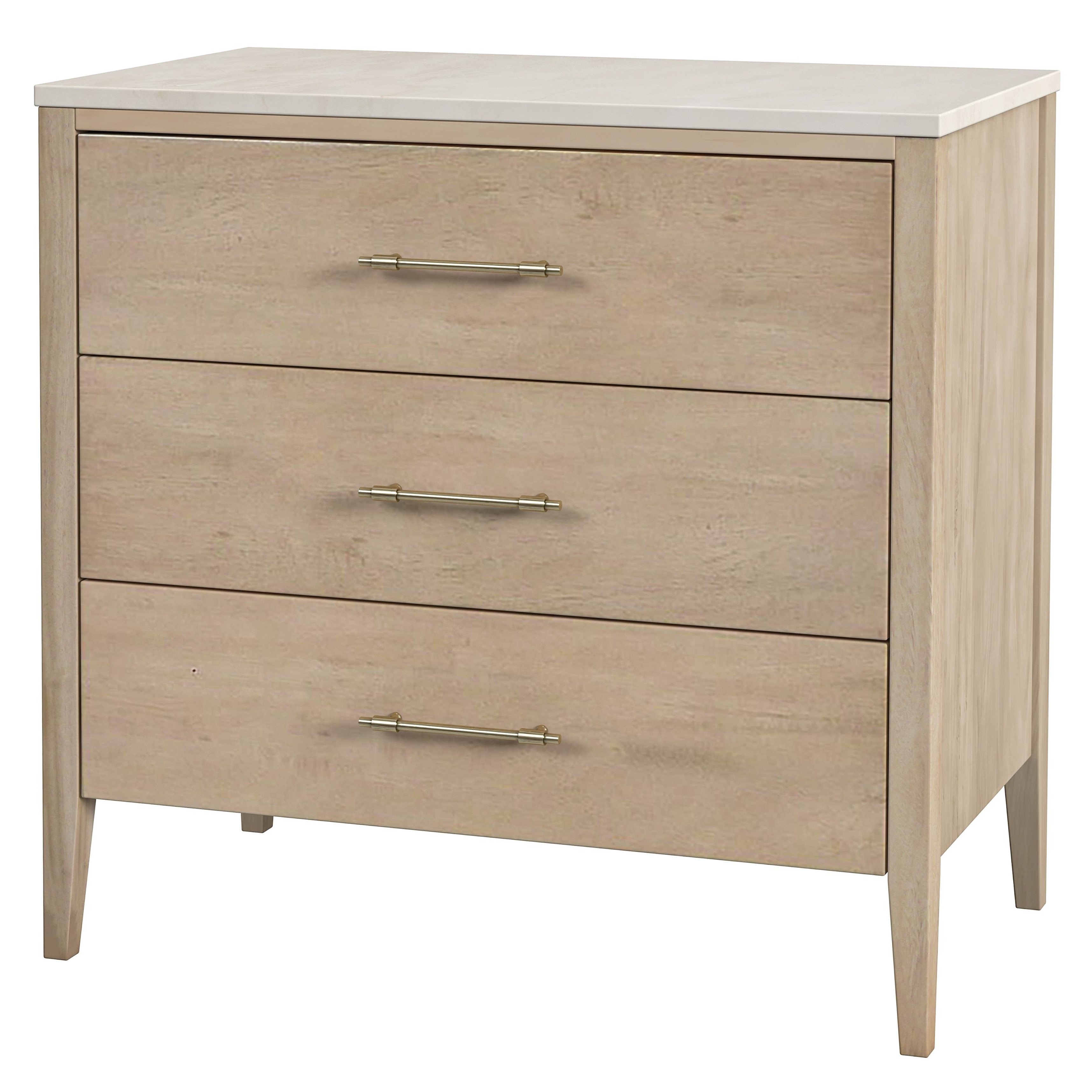 Averly White/Light Beige Marble Chest of Drawers - Image 0