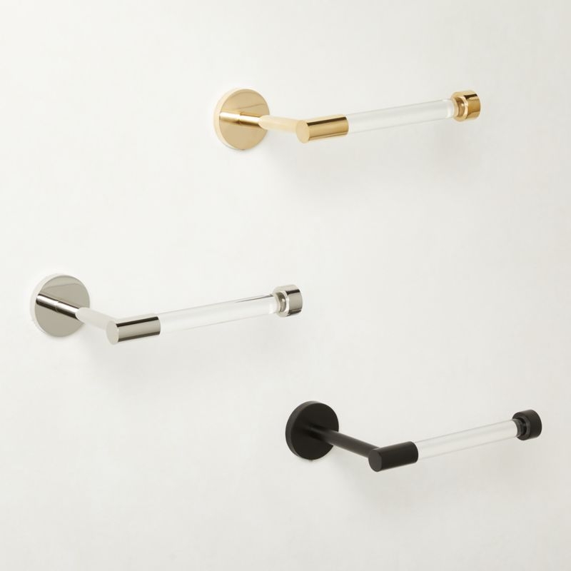 Flynn Crystal and Black Wall-Mounted Toilet Paper Holder - Image 3