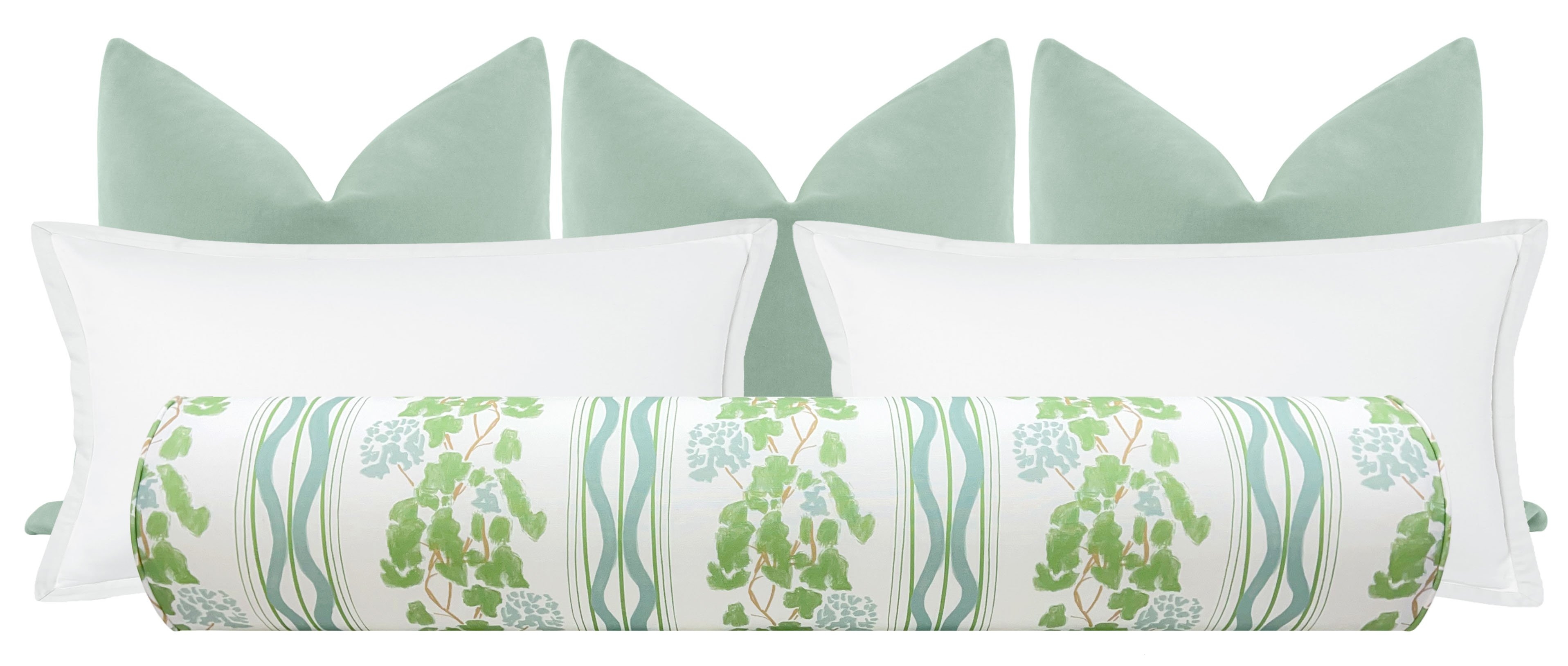 THE BOLSTER :: CLARA // SOFT GREEN | LULIE WALLACE - TWIN XL // 9" X 30" - Image 4