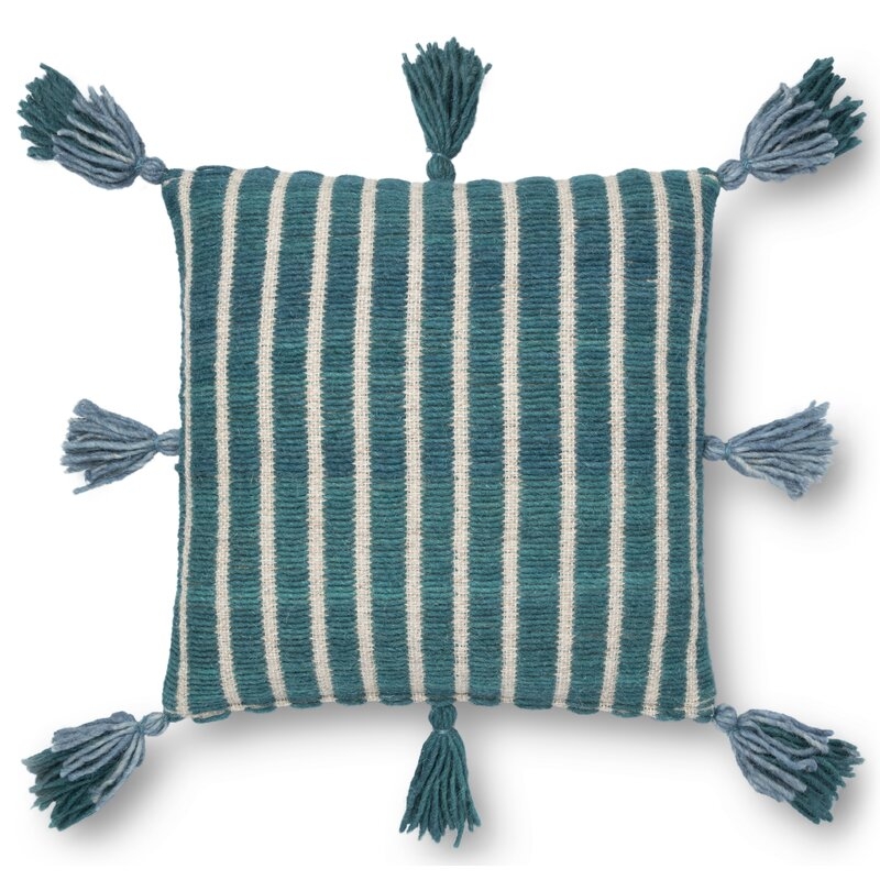 Striped Throw Pillow Cover Color: Blue/Teal, Size: 18" x 18" - Image 0