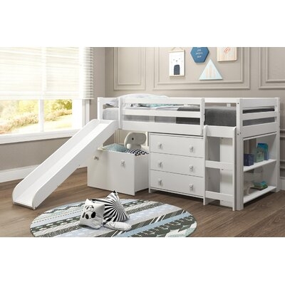 Renley Complete Twin Low Loft Bed with Drawer - Image 0