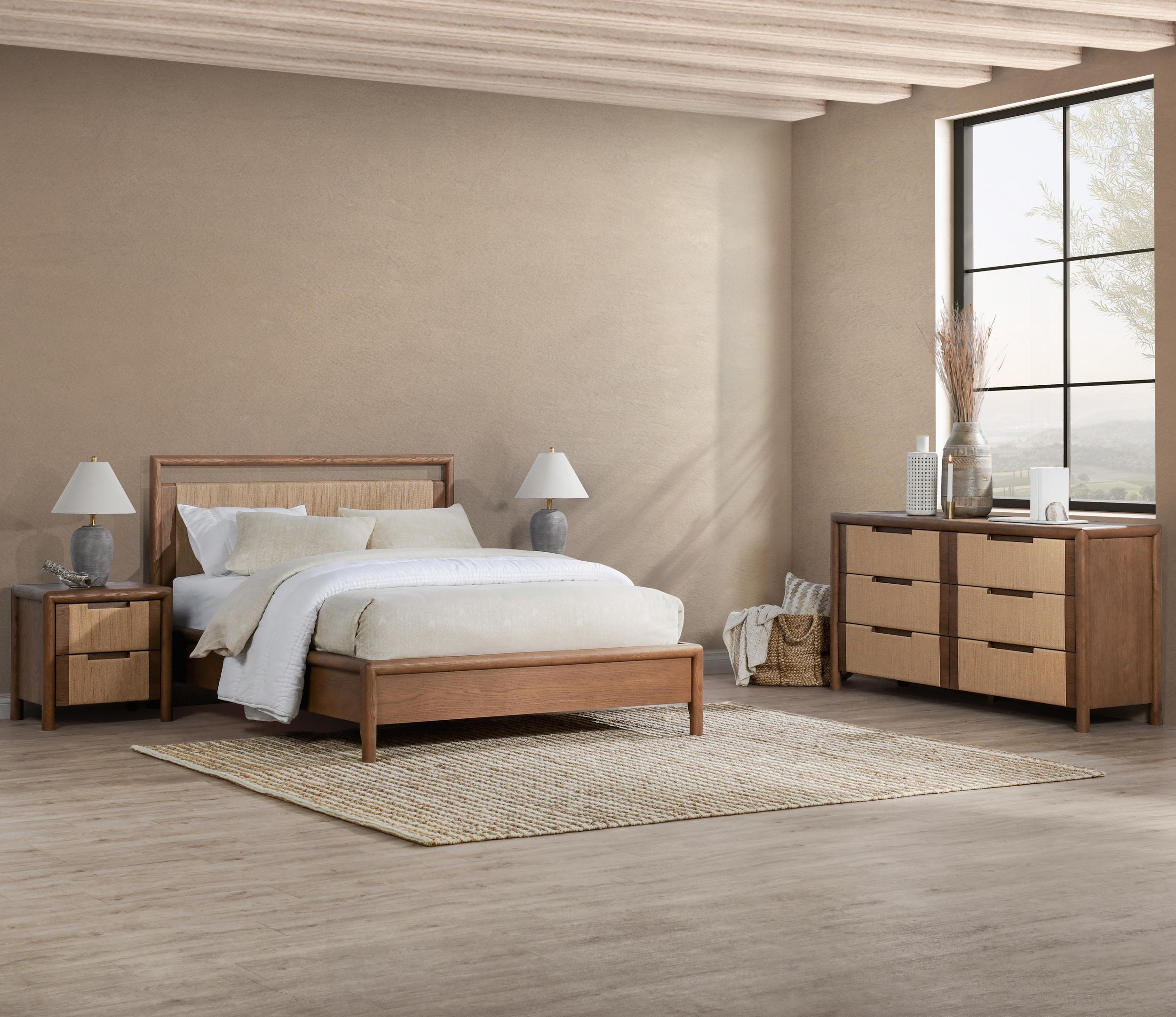 Corda Oak Wood Cal King Bed Brown/Natural - Image 10