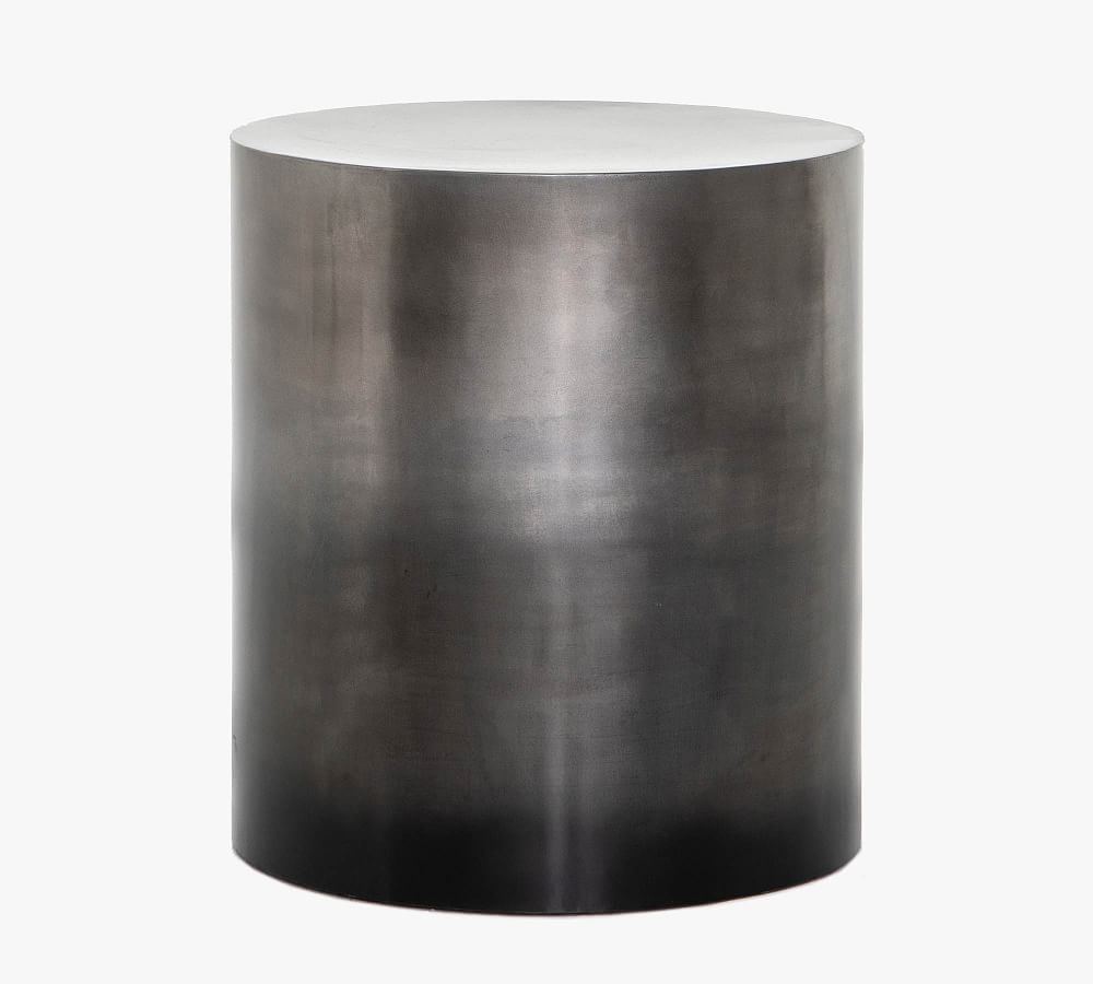 Ferris Round Accent Table, Ombre Antique Pewter - Image 0