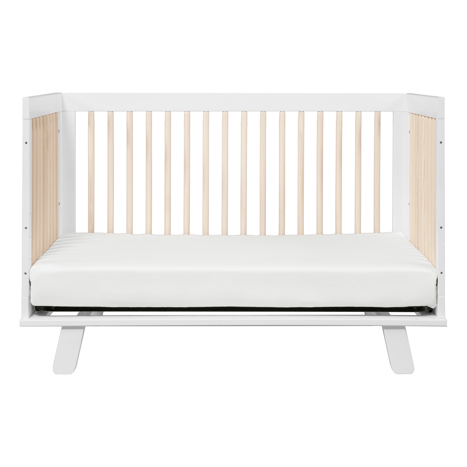 Babyletto Hudson Mid Century Modern White Washed Brown Convertible Crib - Image 5