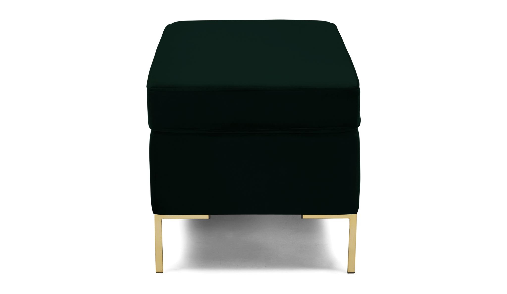 Green Dee Mid Century Modern Bench with Storage - Royale Evergreen - Image 3