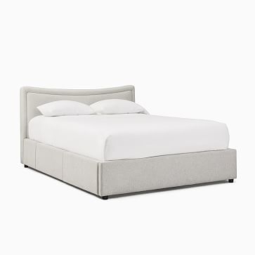 Myla Border Tufting, Side Storage Bed, Queen, YDLW, Pearl Gray, No-Show Leg - Image 1