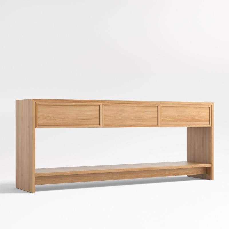 Calypso 72" Rectangular Natural Wood Storage Console Table - Image 3
