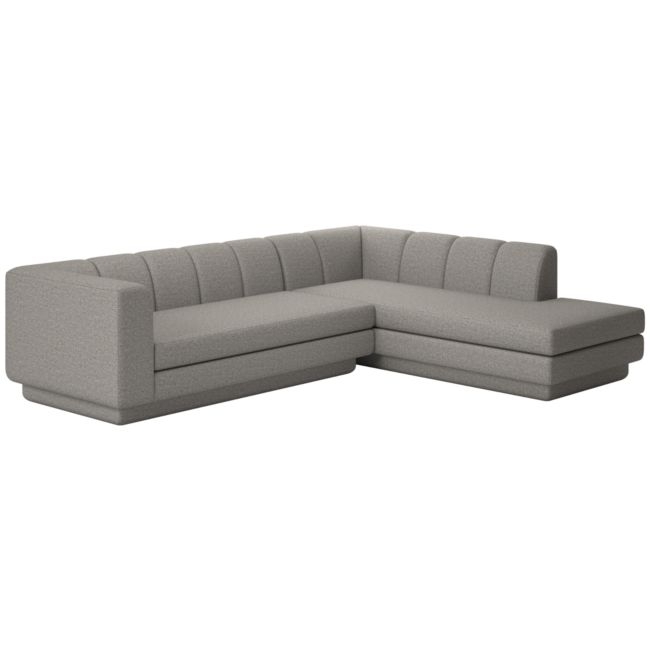 Yarrow 2-Piece L-Shaped Sectional Sofa with Right Arm Taylor Felt Grey - Image 0